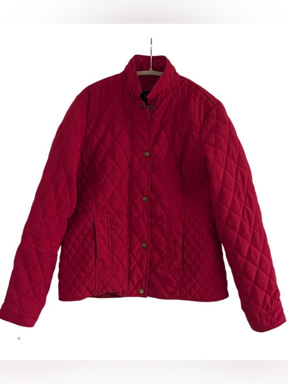 Barbour Shottley Quilt Jacket Size 10 Red Quilted Snap Front